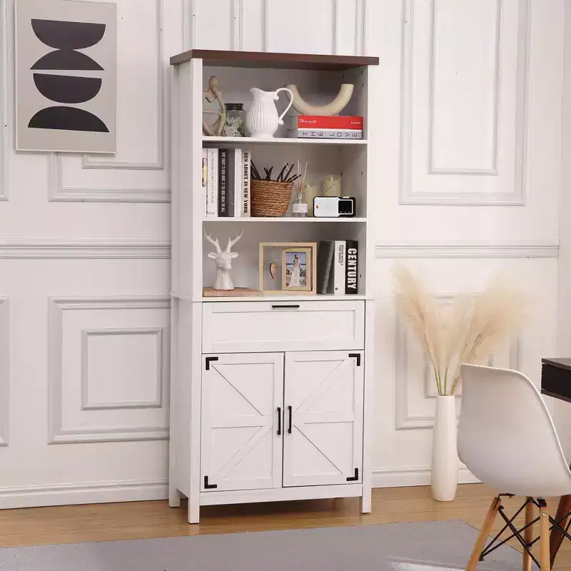 3-tier Large Capacity Vintage Arrow Series Bookcase for Living Room, Office, Bedroom - Sturdy MDF and Particle Board, Easy to Assemble