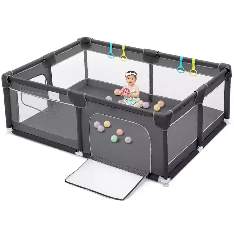 74x50 4-Panel Baby Playpen Spacious & Secure Portable Playard