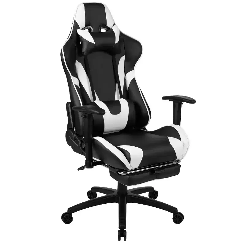 Racing Gaming Ergonomic Chair with Reclining Back and Footrest