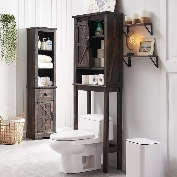 Farmhouse Over The Toilet Storage Cabinet, Cabinet Over Toilet