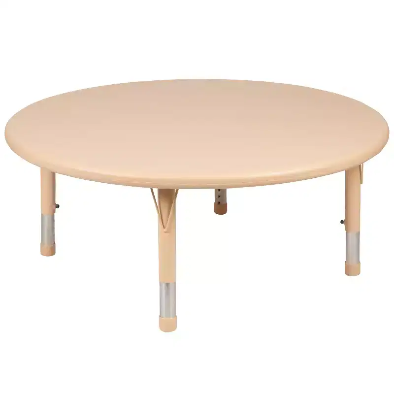 Flash Furniture 45 Round Plastic Height Adjustable Activity Table Set with 2 Chairs