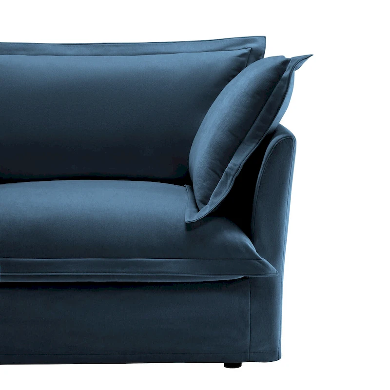 120 Chenille L-Shaped Sectional with Convertible Ottoman & 2 Pillows and 3-Seater Cloud Couch