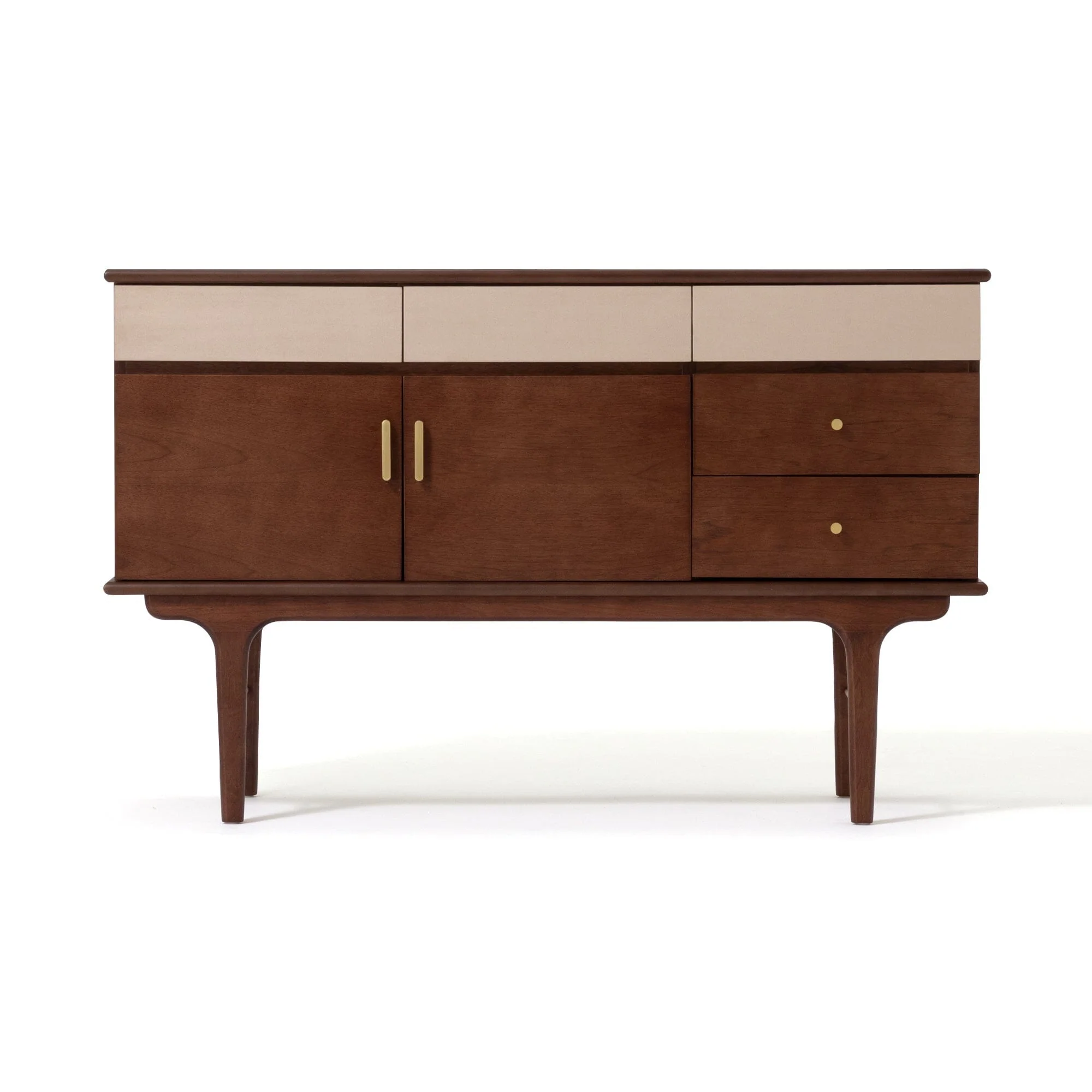 Brown Tall Sideboard Cabinet with Storage