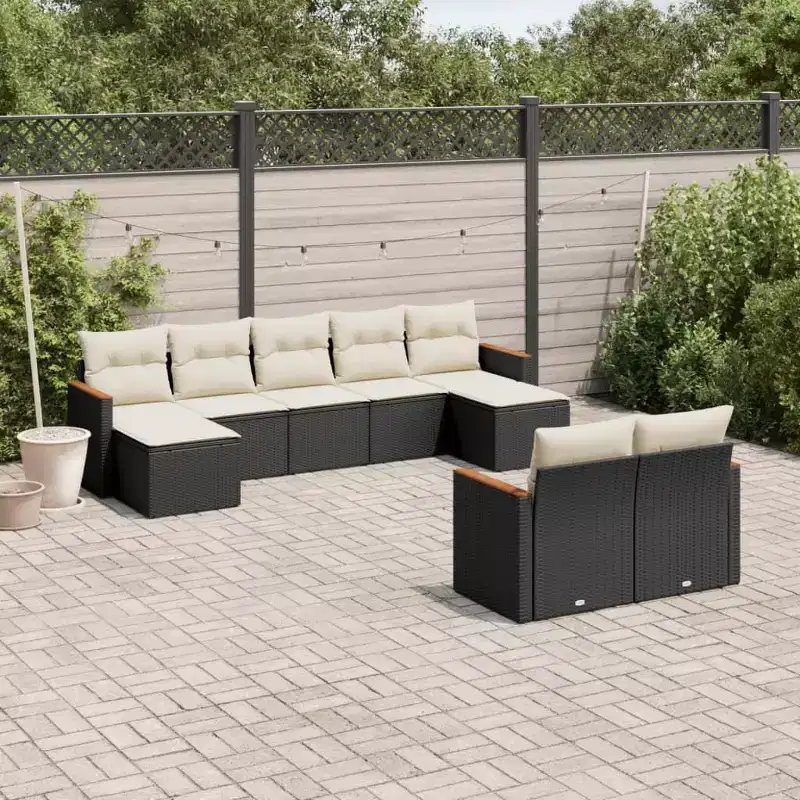 vidaXL Patio Sofa Set in Various Colors with Cushions