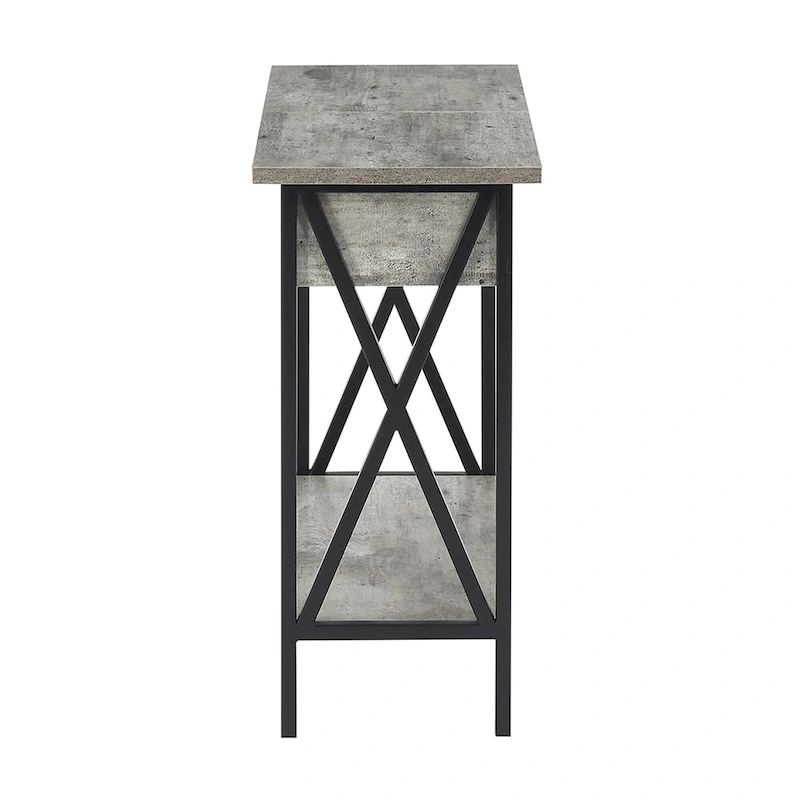 Convenience Concepts Tucson Flip Top End Table with Charging Station and Shelf