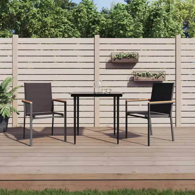 vidaXL Patio Dining Set Textilene and Steel