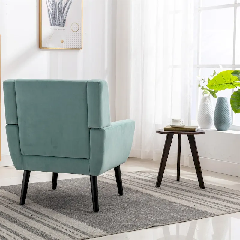 Modern Soft Velvet Ergonomics Accent Chair Living Room Chair Bedroom Chair Home Chair With Black Legs
