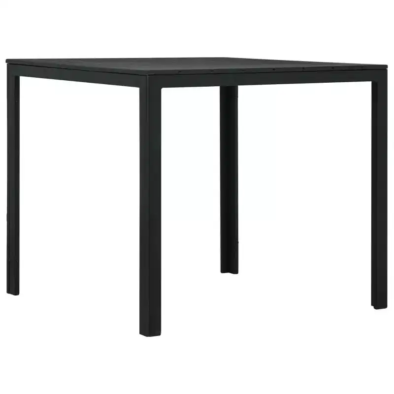 vidaXL Square Coffee Table with High-Density Polyethylene and Steel - Outdoor Patio Furniture - Modern Design and Lightweight - Black
