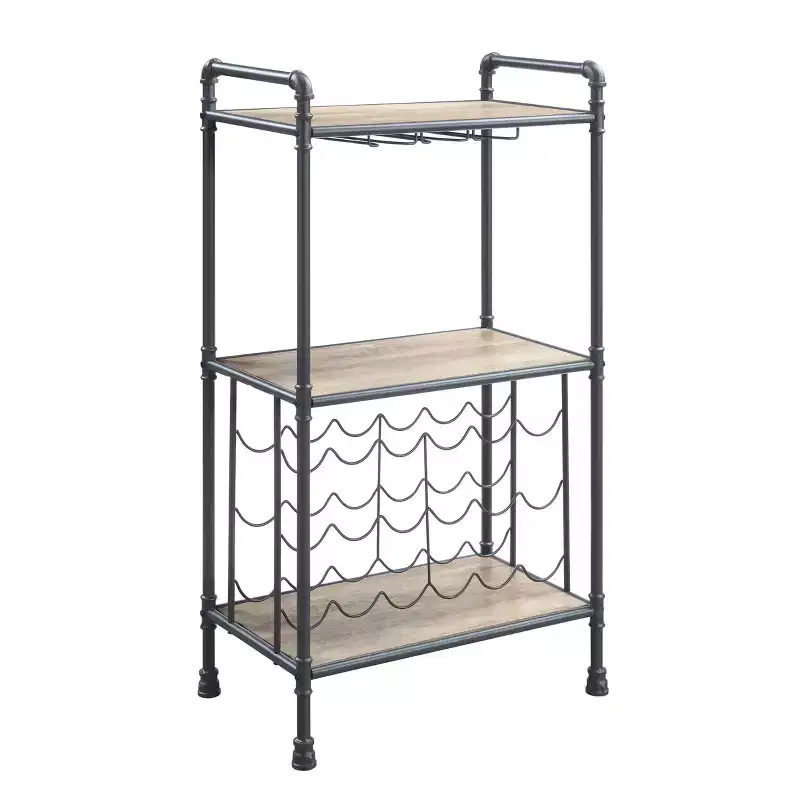 26 Brantley Wine Rack Antique Oak and Sandy Gray Finish - Acme Furniture