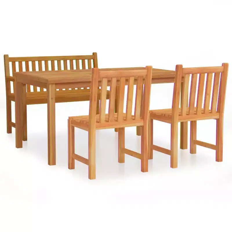 vidaXL Garden Dining Set Natural Teak Smooth Sanded Teak Hardwood Standard