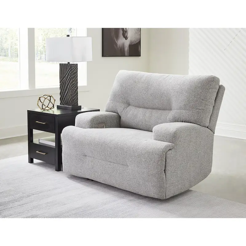 Acklen Place Wide Seat Power Recliner – Upholstered Living Room Recliner Chair