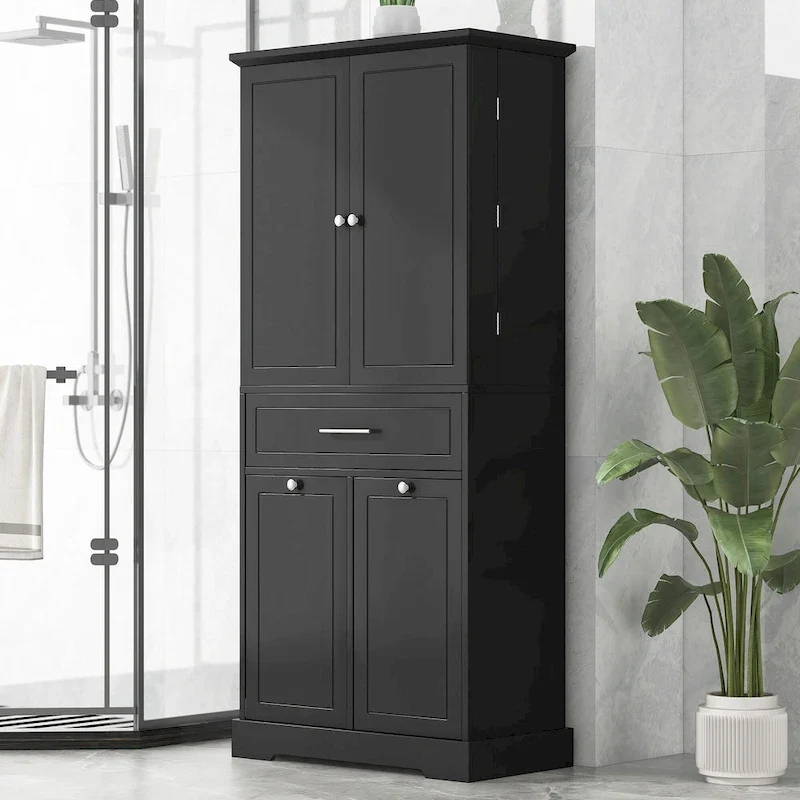 Versatile Freestanding Bathroom Cabinet with Multiple Compartments and Stylish Design