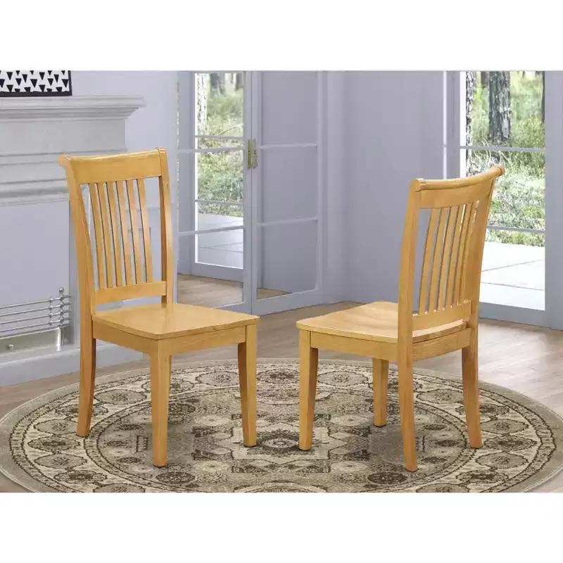 HomeStock Naturally Nice Slat Back Dining Room Chair - Wood Seat