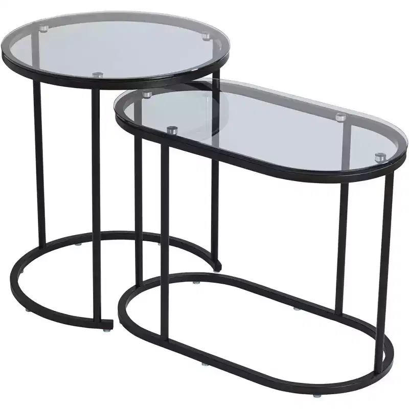 Glass Nesting Accent Tables Set of 2