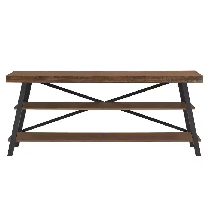 Newsome Rustic X-Base 60-inch TV Stand - Brown - iNSPIRE Q