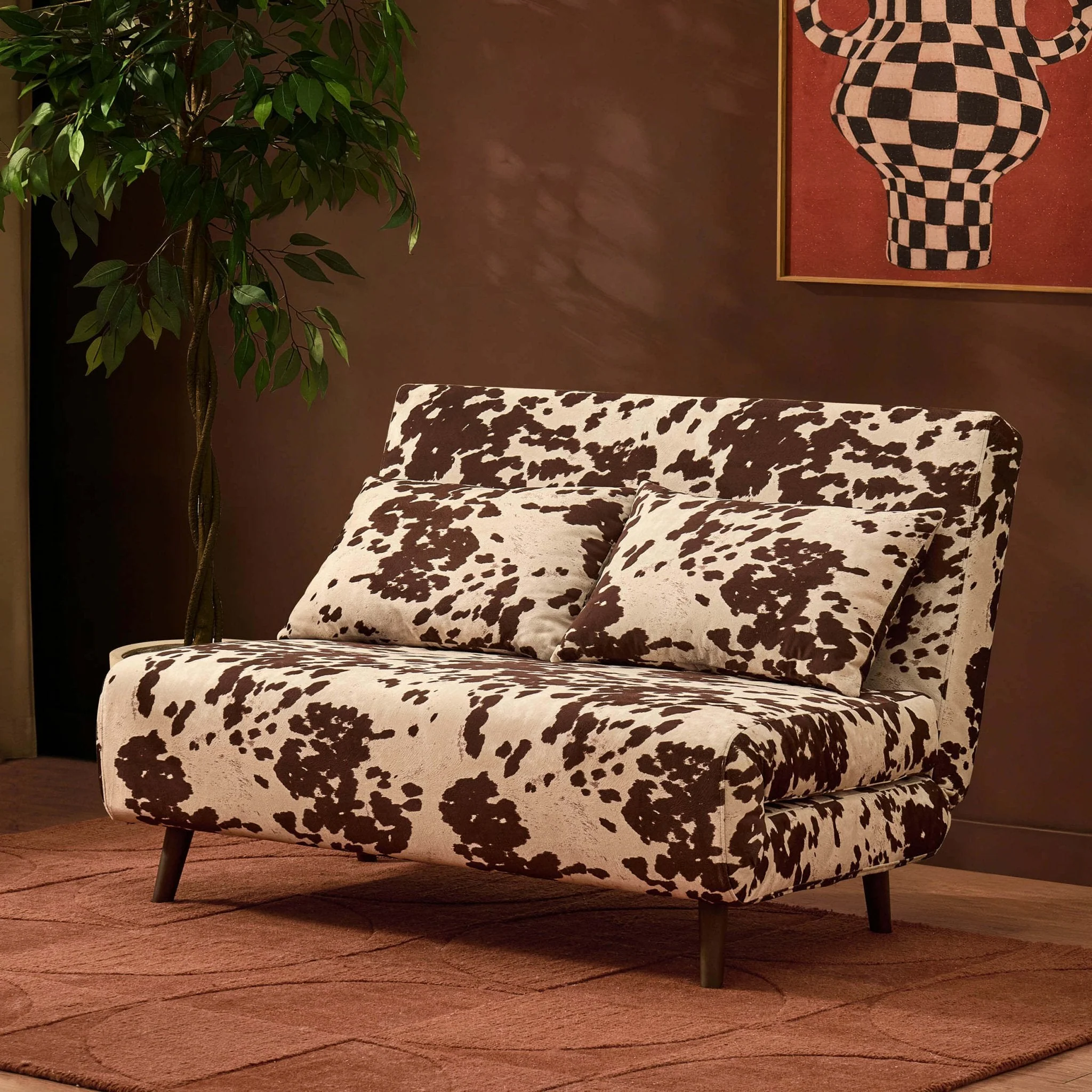 Double Sofa Bed - Brown