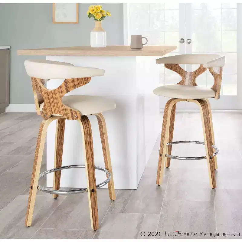 Set of 2 Gardenia Upholstered Counter Height Barstools