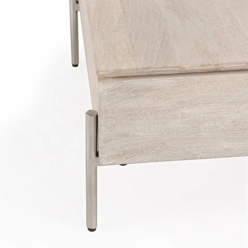 Classic Home Rocklin Mango Wood Lift Top Coffee Table in White
