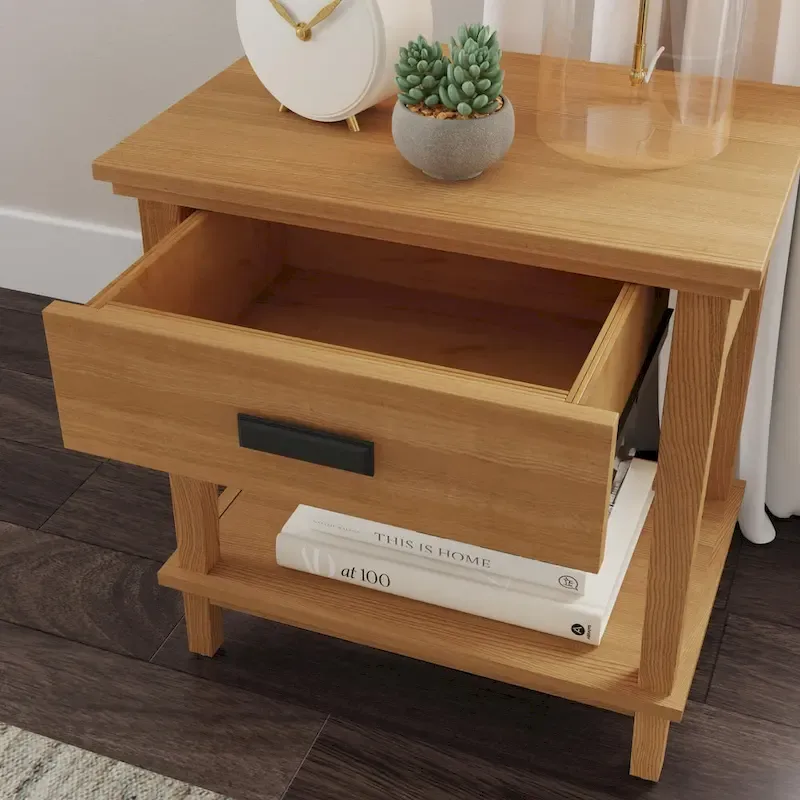 Oak Park Brown Wood King Bed, Two Nightstands and Dresser
