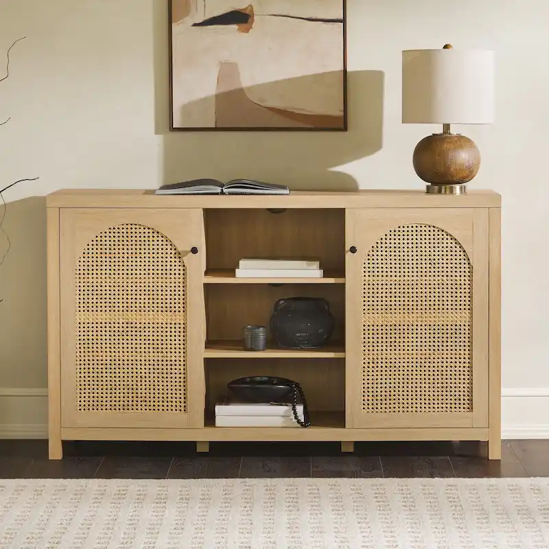 Middlebrook Designs 2-Door 58 inch Sideboard with Arched Rattan Panels