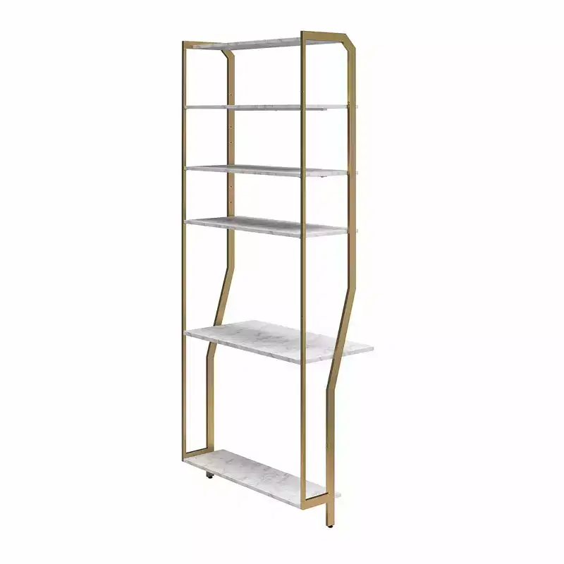 Gwyneth Closet - Vanity, White Faux Marble and Golden Bronze