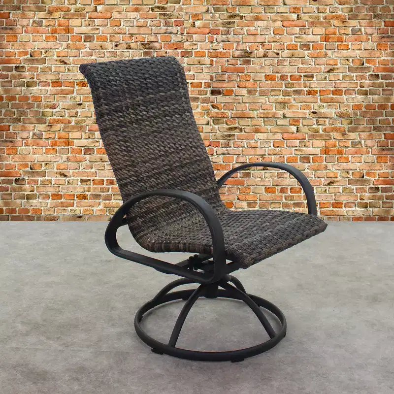 Courtyard Casual Santa Fe Aluminum Swivel Rocker Wicker Seat Set of 2