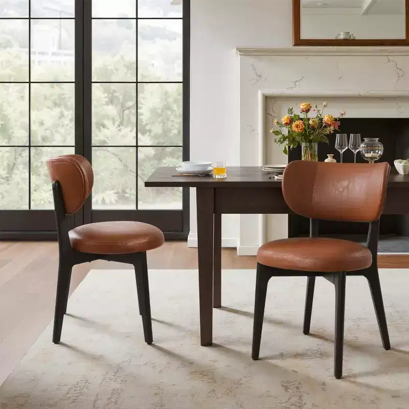 Solid Wood and Upholstered Accent Dining Chairs