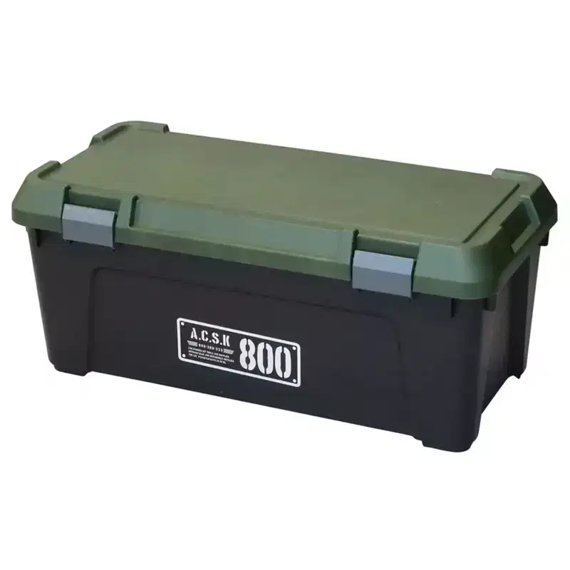 JEJ Astage Tough Trunk 800X Stackable Heavy-Duty Multipurpose Storage Tote Green Black
