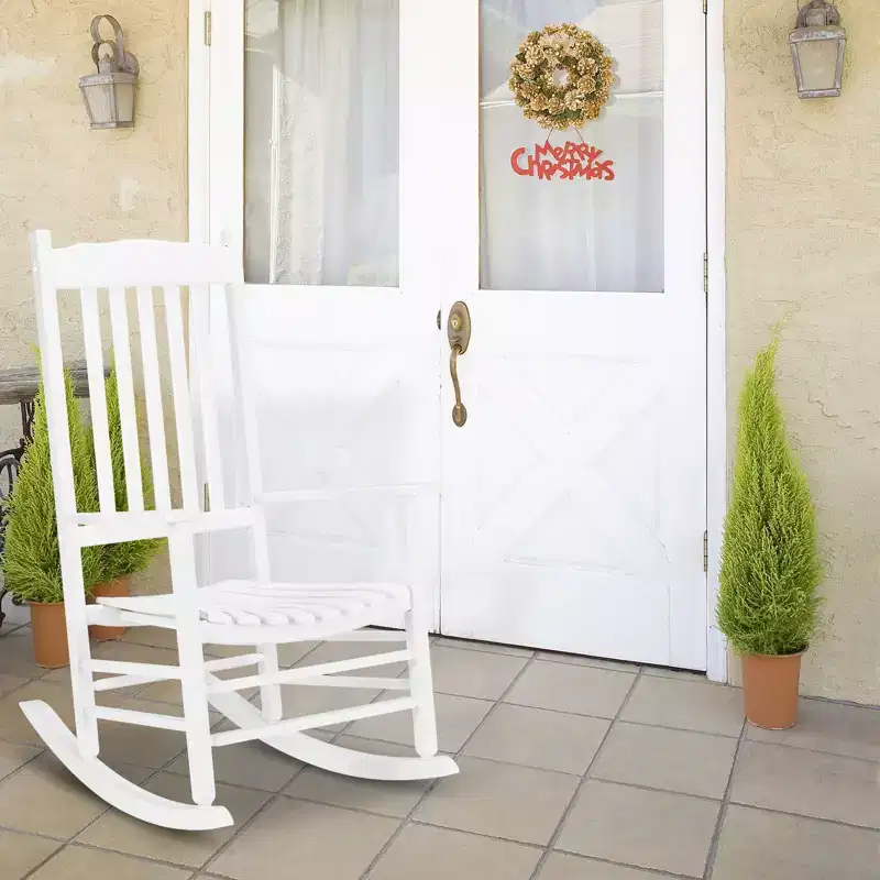 Karl Home | 24-Inch Solid Wood Patio Rocking Chair