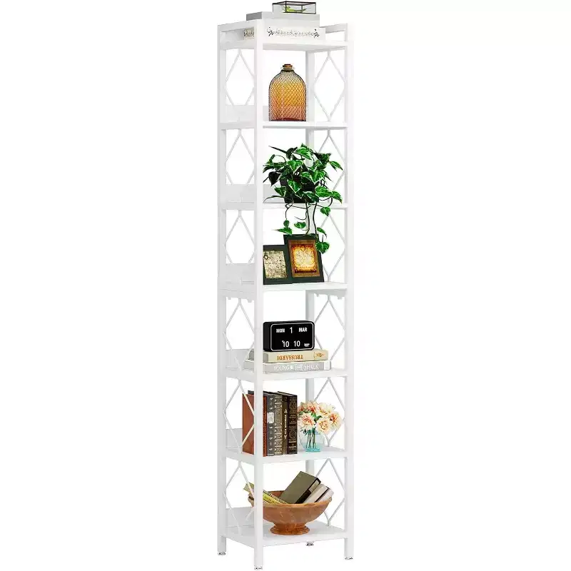 Tribesigns 78.7 Narrow Bookshelf, 7-Tier Freestanding Book Display Rack Case