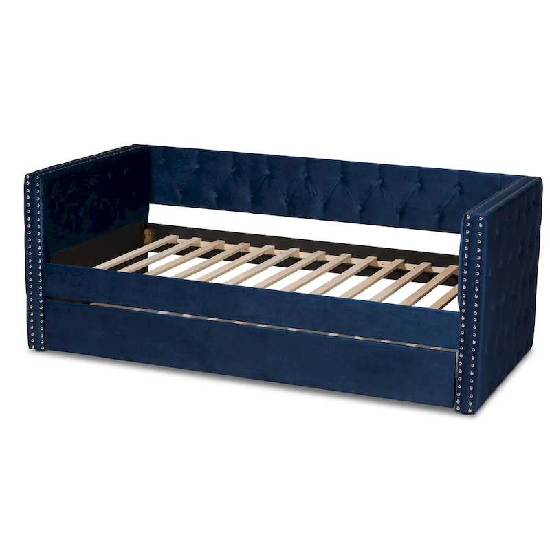 Larkin Modern Velvet Fabric Upholstered Daybed with Trundle