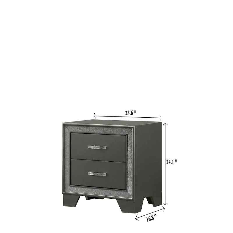 Hoyt Dark Gray Faux Leather Upholstered Tufted King Panel Bed