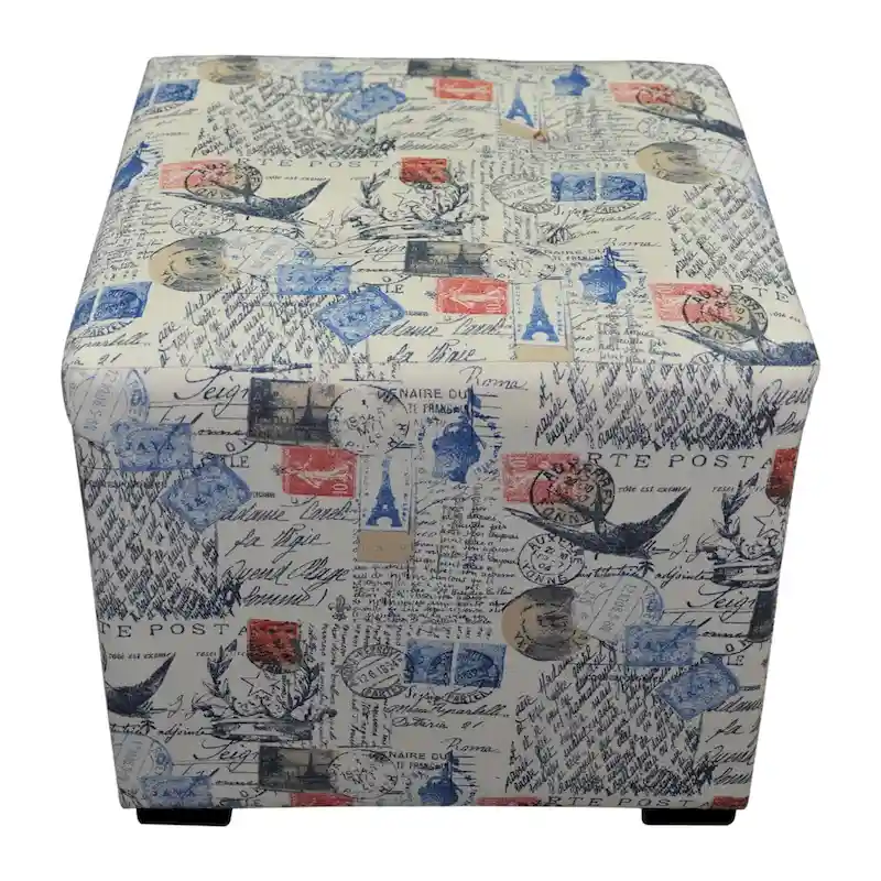 Natural Square 4-Button Ottoman – Single