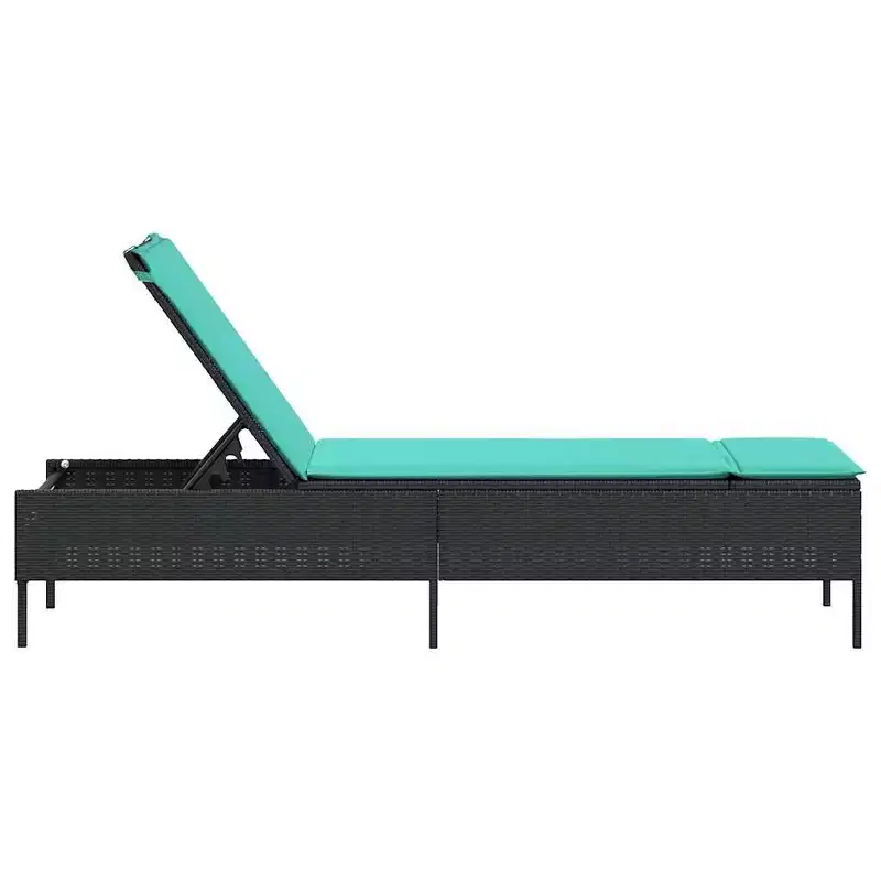 vidaXL Patio Sun Lounger PE rattan Standard Height-Adjustable