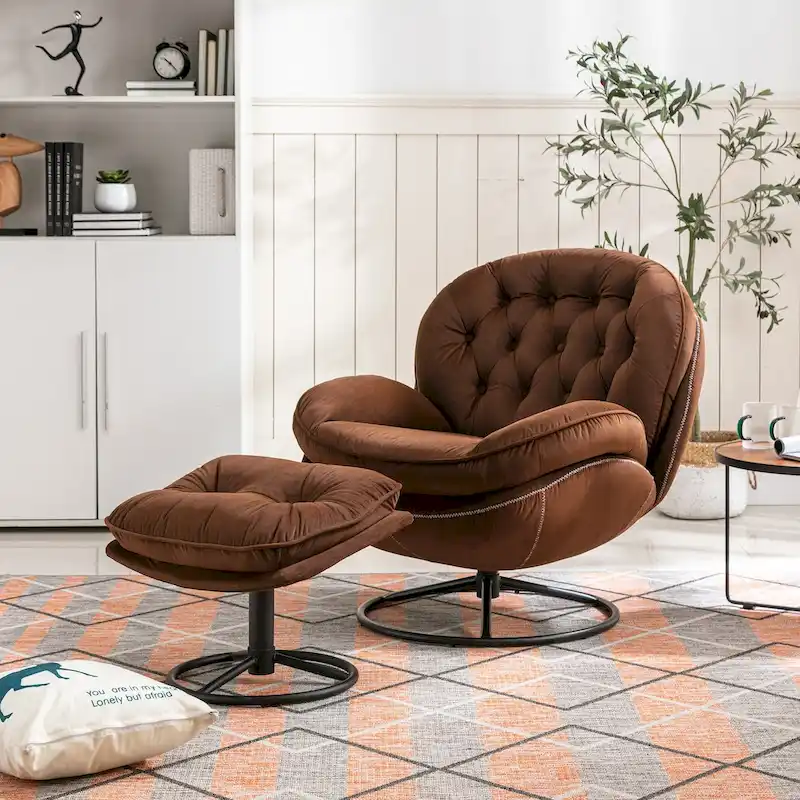 Accent chair TV Chair Living room Chair with Ottoman