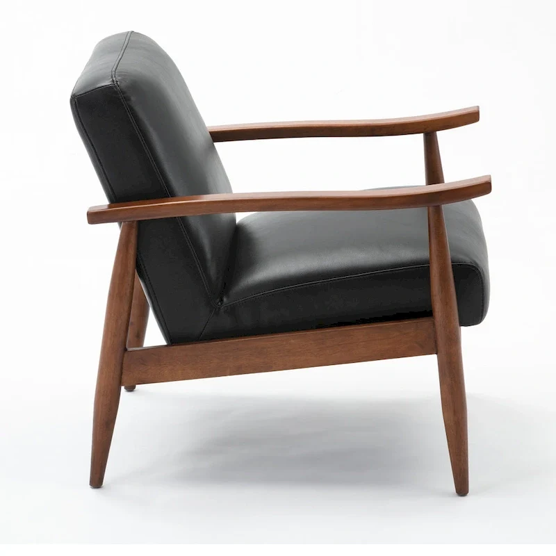 Anna Faux Leather Wood Base Accent Chair by Greyson Living