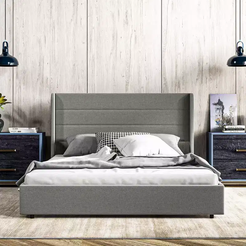 Larisa Modern Upholstered Bed with Headboard and 4 Storage Drawers