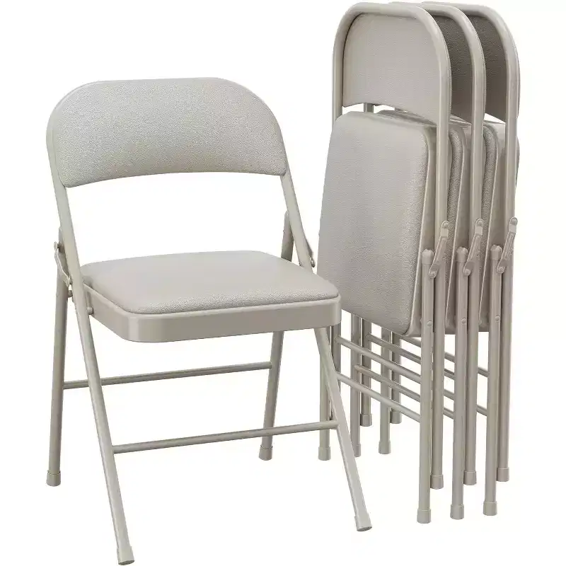 Folding Chairs with Padded Cushions, Hold Up to 350 Pounds, Suitable for Dining Room, Home Office, Indoor and Outdoor Events