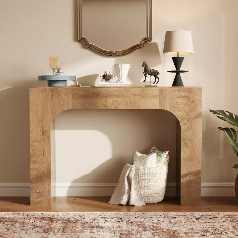GustoWave 47 Inch Farmhouse Console Table, Long Wood Entryway Table Behind Couch, Easy Assembly Hallway Furniture for Living Rooms