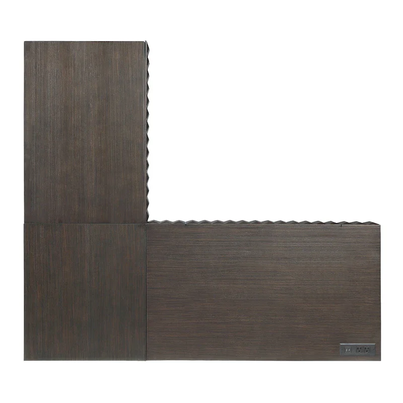 Bird Glam Metal Lift-top L-Shaped Computer Desk with USBs