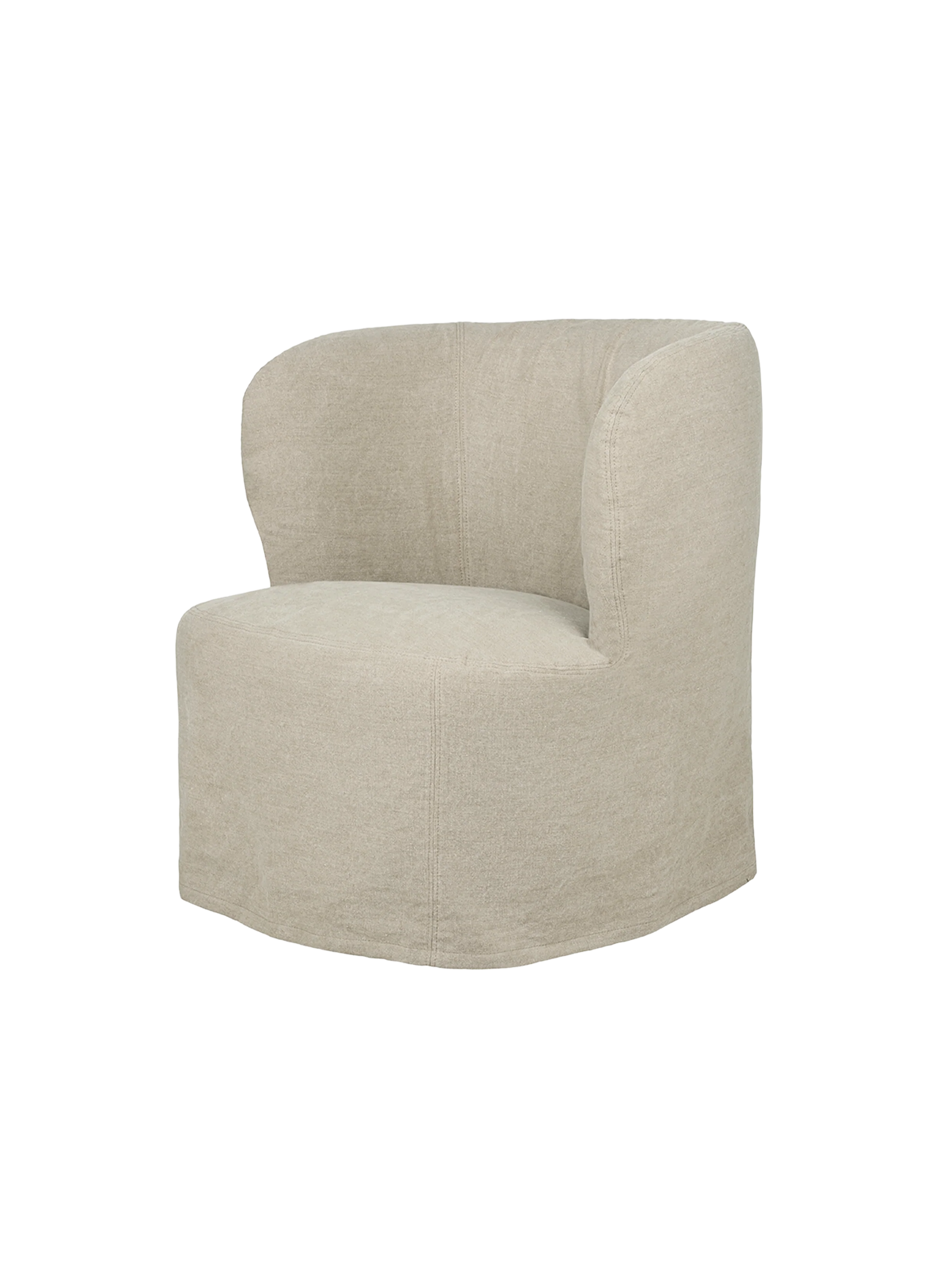 Modern Cream Removable Slipcover Lounge Chair with Metal Base for Living Room