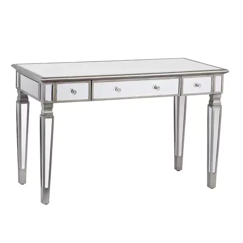 Wedlyn Mirrored Writing Desk - Silver - SEI
