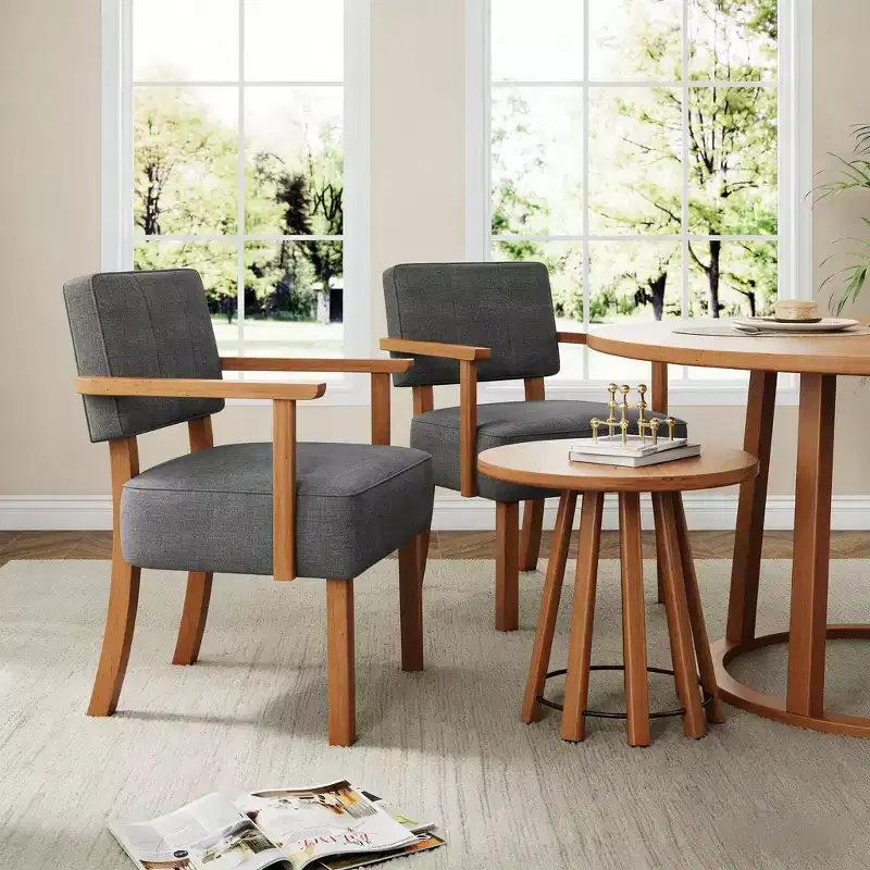 Modern Accent Chair with Wood Frame for Living Room, Bedroom and Dining Room