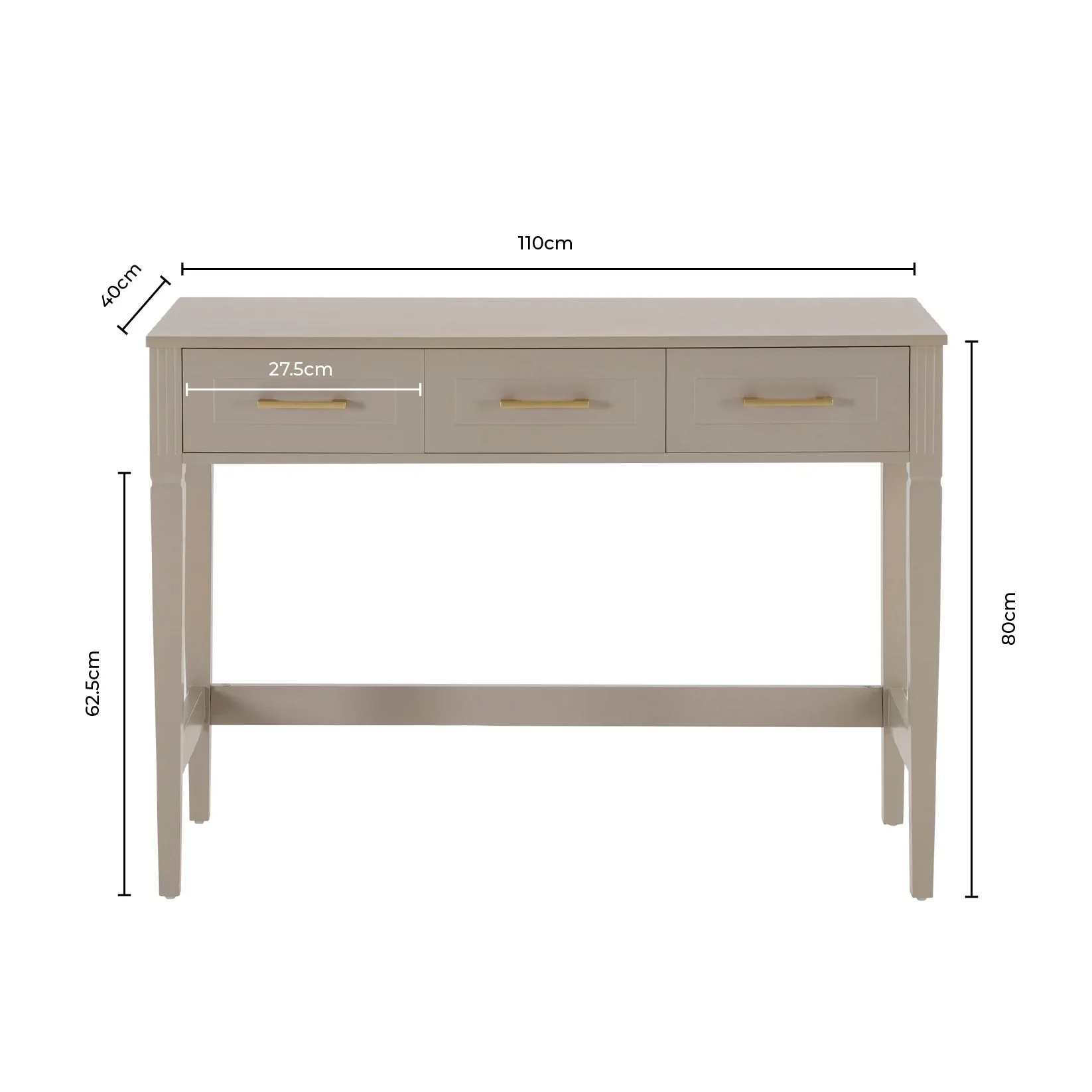 Dressing Table Console - Taupe