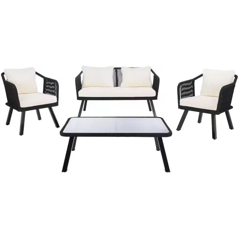 Torsla 4 Piece Rope Living Set - Indoor/Outdoor - PAT7520 - Safavieh