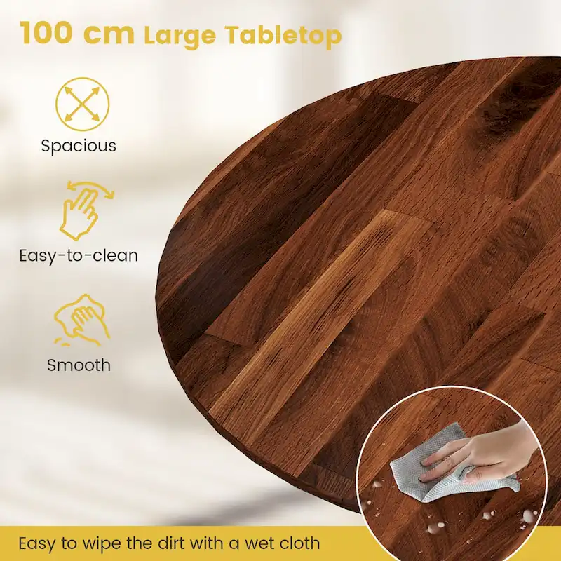Costway Rustic Dining Table Wooden Dining Table with Round Tabletop & - See Details
