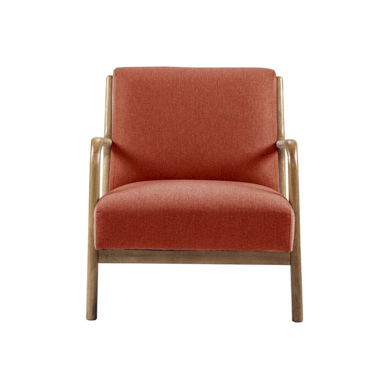 Mid-Century Lounge Chair with Upholstered Seat and Wood Frame