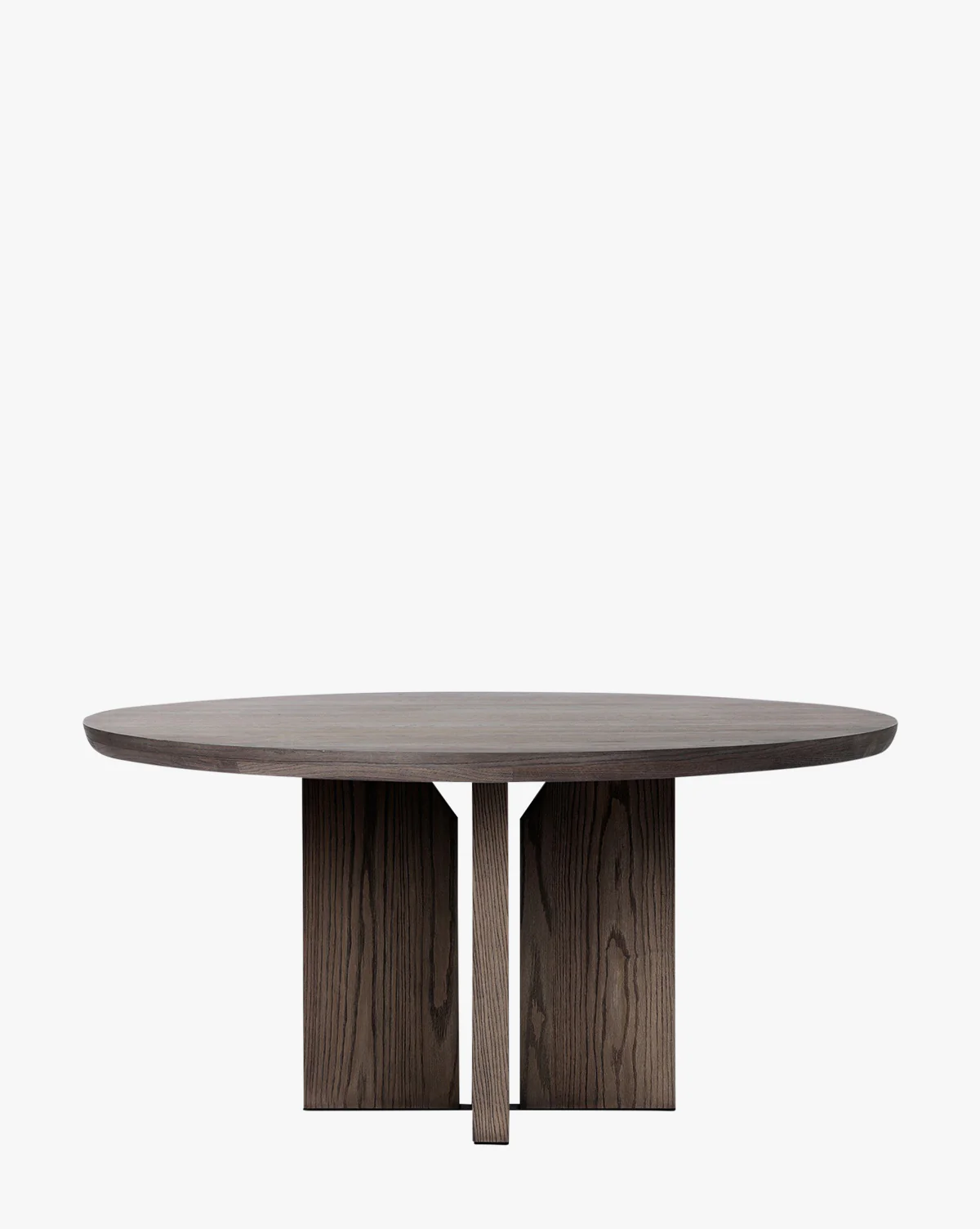 Classic Wood Round Dining Table with Pedestal Base & Beveled Top for Dining Room