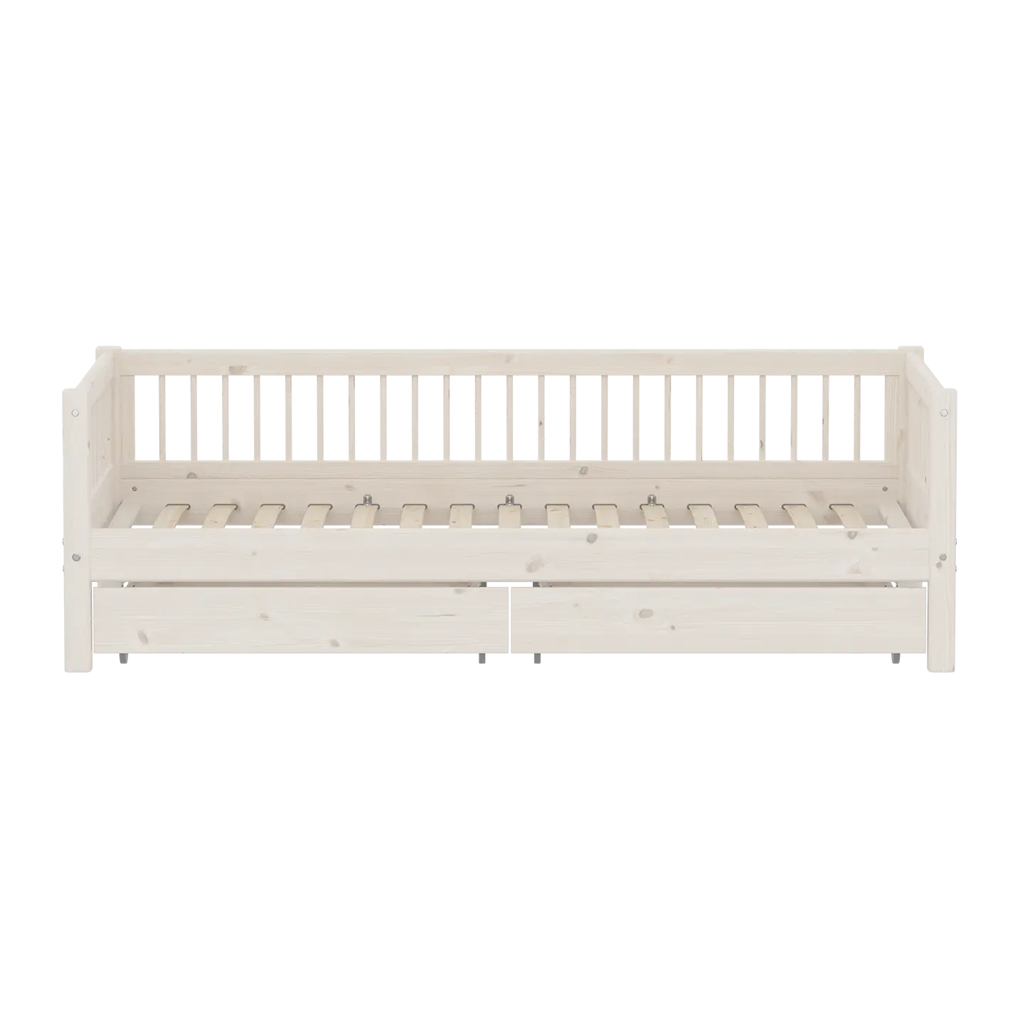 Single Bed with Storage, 90x200 cm, White