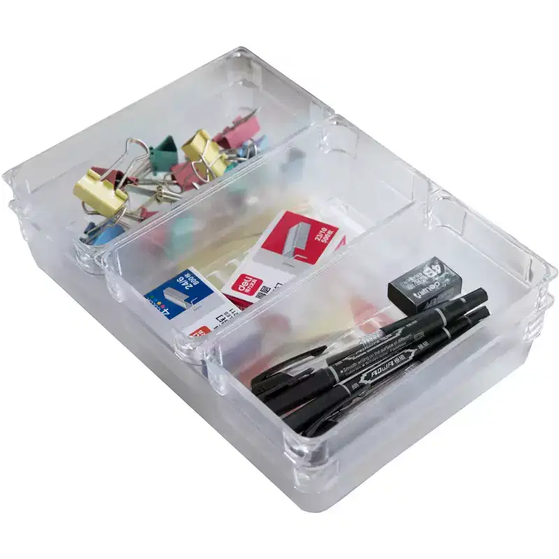 Clear Plastic Drawer Organizers, Set of 4